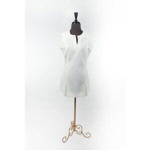 Vtg 1970's Back Line Tennis Dress Tenniswear By Eaton Size 14 White With White
